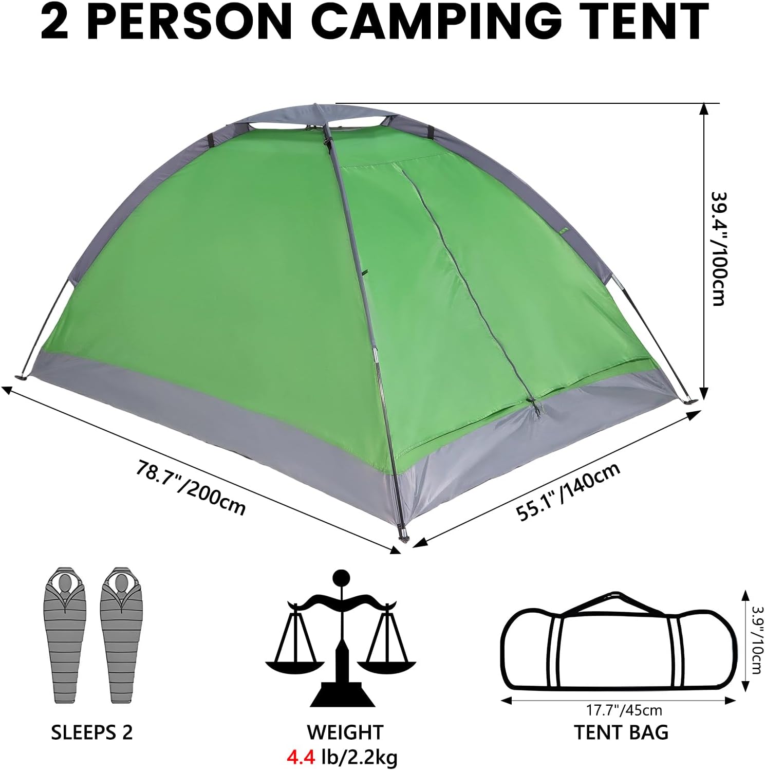 Camping Tent for 2 Person Lightweight Tent Outdoor Tent | Portable Waterproof Easy Set Up Outdoor Tent for Adults