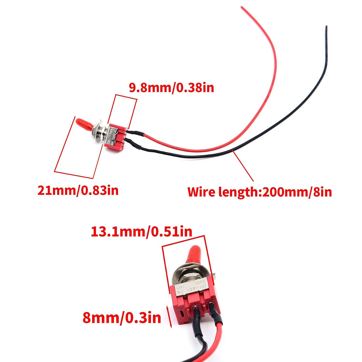 Surf Turtle 4Pcs Mini 2Pin 2Position Latching On Off Toggle Switch