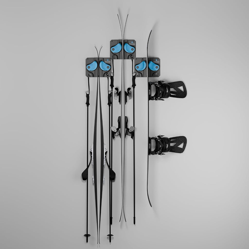 Ultimate Ski & Snowboard Wall Rack | Secure, Non-Slip Storage | Fits Any Ski/Board | Garage Organization | Ski
