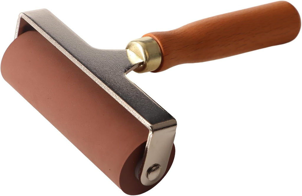 Brayer Floor Roller Vinyl Roller Rubber Roller Glue Laminate Roller,Anti Skid Tape Construction Tools for Boat
