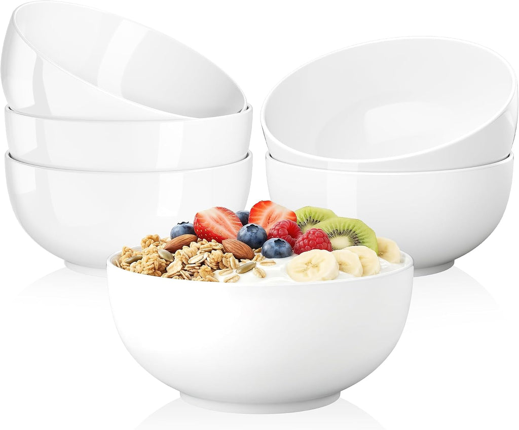 Cereal Bowls Set of 6, 24 OZ Soup Bowl, Durable Ceramic Bowls