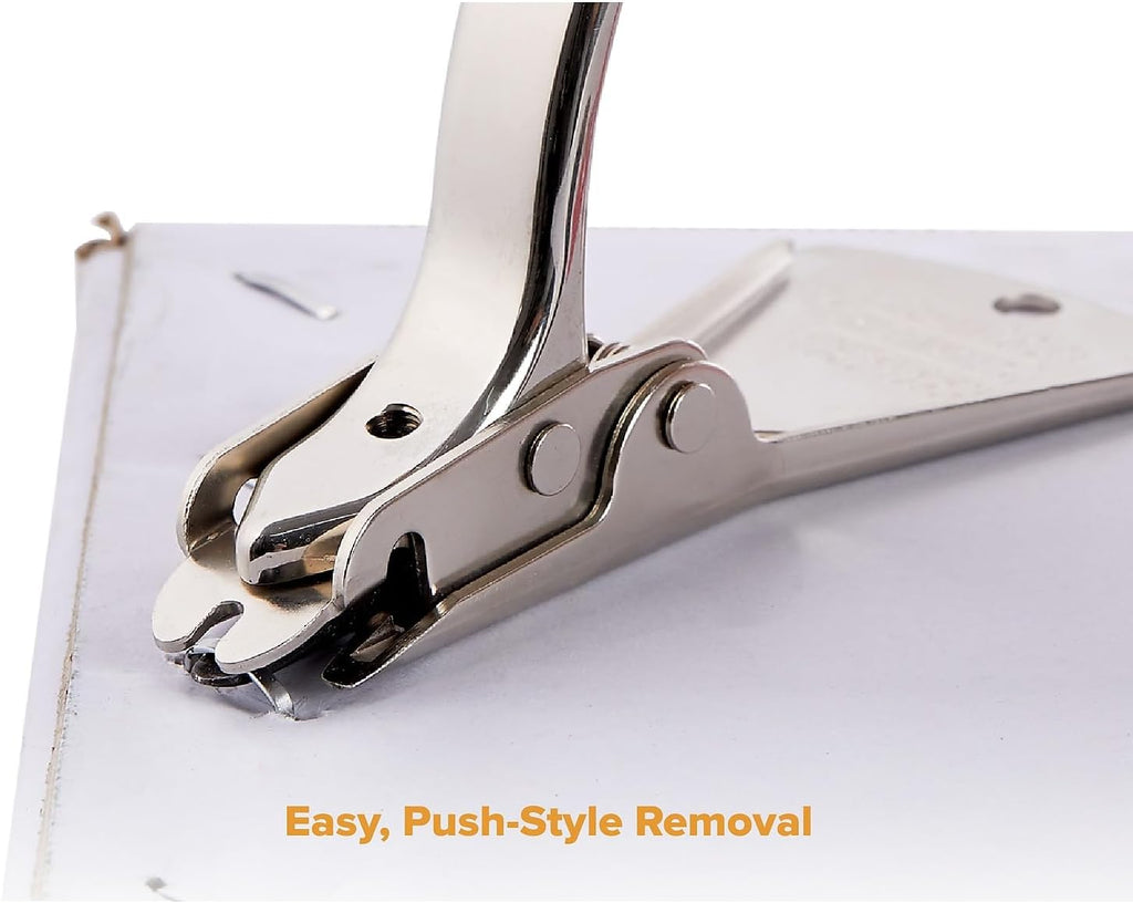 Office Heavy Duty & Carton Staple Remover, Built in Staple Shield, Wear- Resistant Nickle Plated Finish Chrome