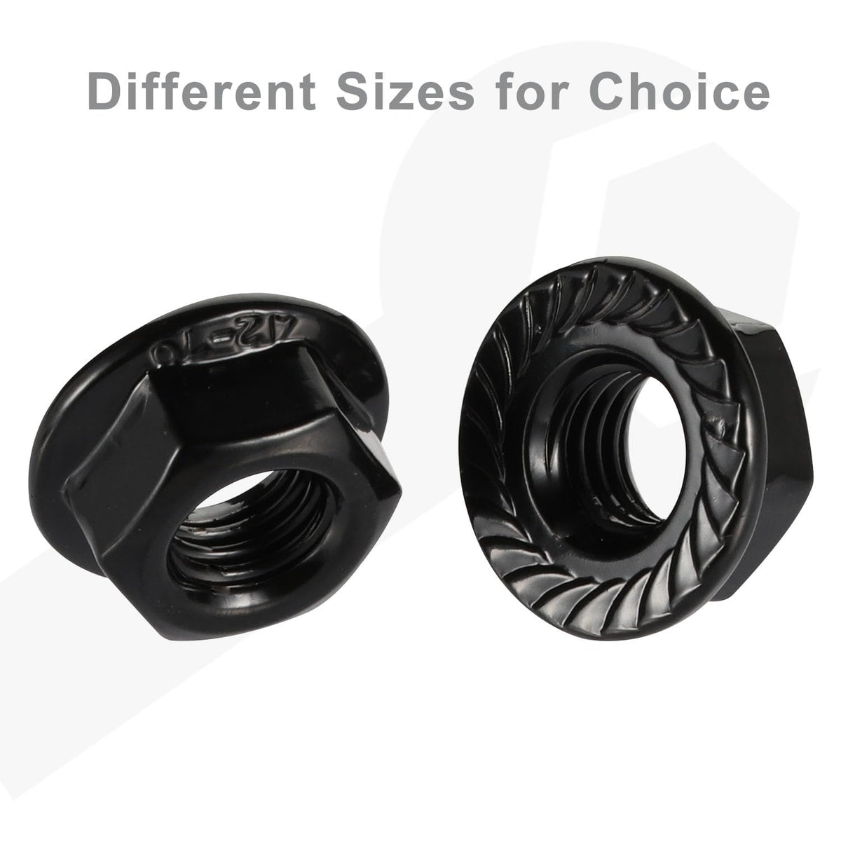#8-32 Serrated Flange Hex Lock Nuts Flanged Locknuts, 304 Stainless Steel 18-8 Black Finish, 50 PCS