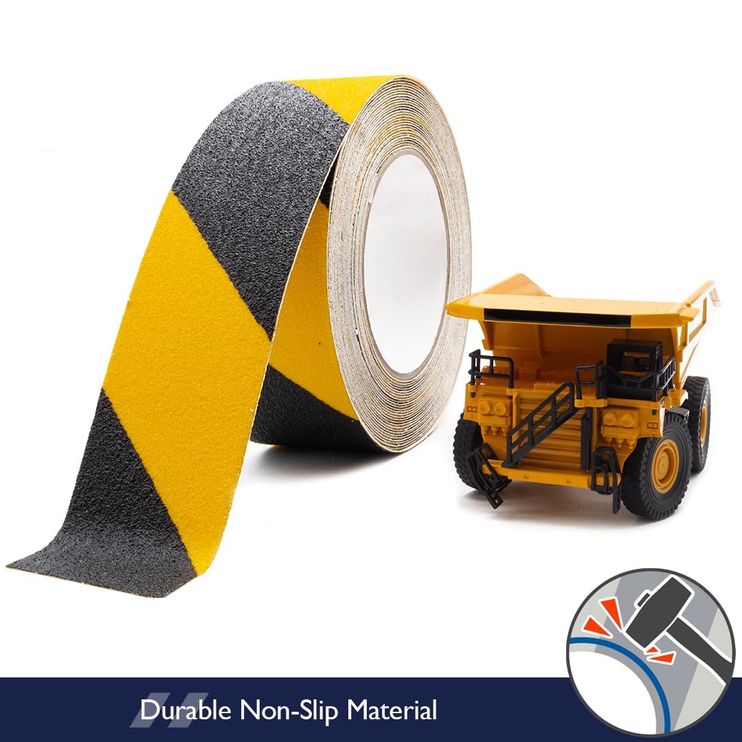 Standard Black/Yellow Hazard Anti Slip Grip Tape (2" x 60ft)
