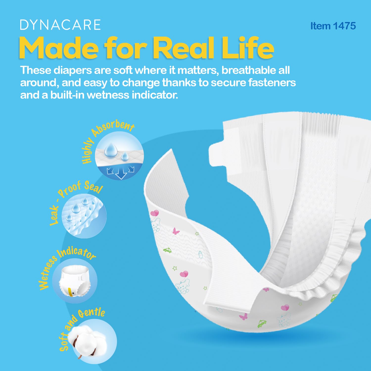 Hugs-of-Love Diapers Size 2 (12-18 lb) Baby Diapers - High Absorbency, Leak Protection, Soft Comfort, 152 Diapers per