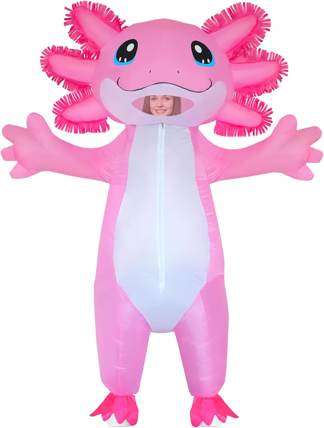 Inflatable Costume Adult Axolotl Costumes Deluxe Halloween Air Blow-up Costume Pink Axolotl Costumes for Women Men