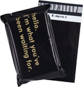 Poly Mailer Shipping Bag with Self Sealing, Business Text Printed Design, 100 Pack 6 x 9 inches, Black