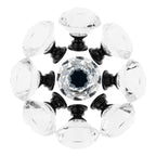 6 Pack Drawer Knobs Diamond Shaped Crystal Glass 30mm Cabinet Knobs Pull Handles (30 mm, 6 Pack, Black)