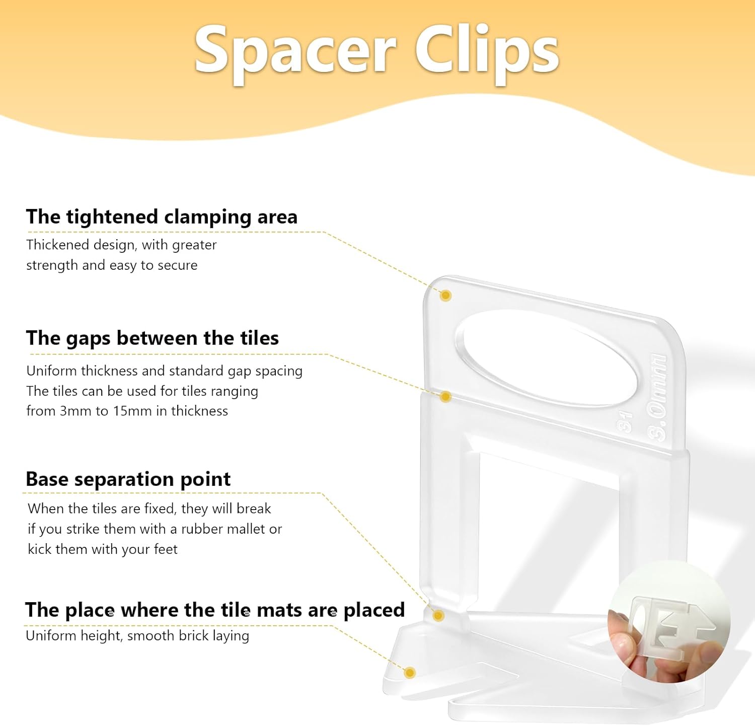 Tile Leveling Kit, Plier, 300 Clips & 100 Wedges, 1/8" Spacers | Reusable Tile Leveling Clips for Floor & Wall