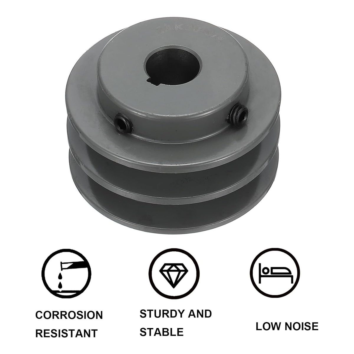 uxcell 2AK30-3/4 V-Belt Sheave 3/4" Bore, 3.05" OD Double Groove Web Sheave