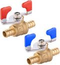 2Pcs EFIELD 1/2" Barb Crimp Pex Ball Valve,Butterfly Level(VALVE033-2)