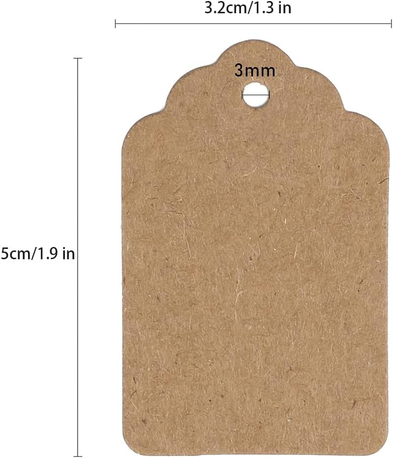 1000PCS Price Tags, 1.9x1.3in Kraft Paper,Unstrung