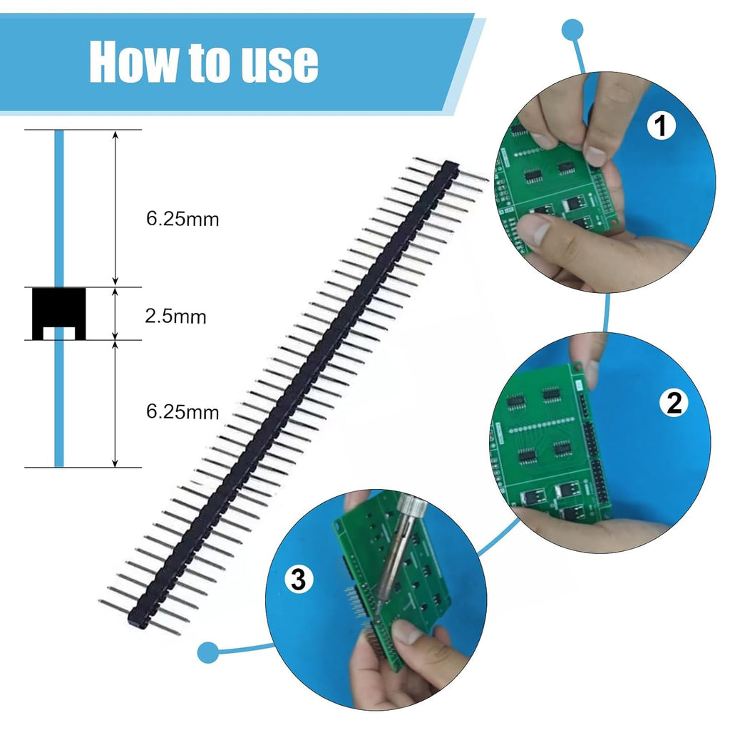 20Pcs 40 Pin Male Header Pins 2.54mm