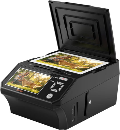 Photo Scanner and Film Digitizer with 5” Large Screen, Convert 35mm/110 Negatives, Slides & Physical Photos to 22MP