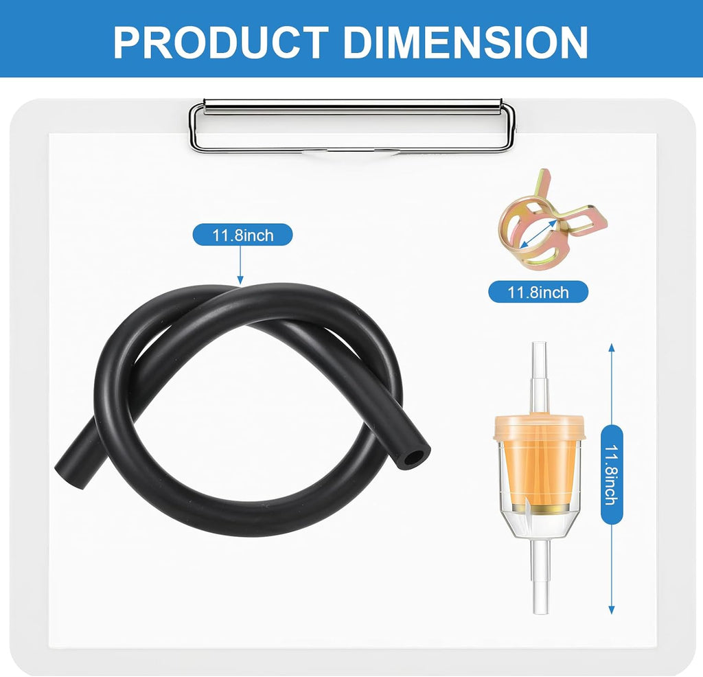 Fuel Pump Compatible with Kohler Briggs and Stratton Mikuni, Premium Fuel Pump for Lawn Mower Cub Cadet Golf Cart Club Car Fit John Deere Kawasaki Yamaha 808492 808656 with Filter and Oil Hose
