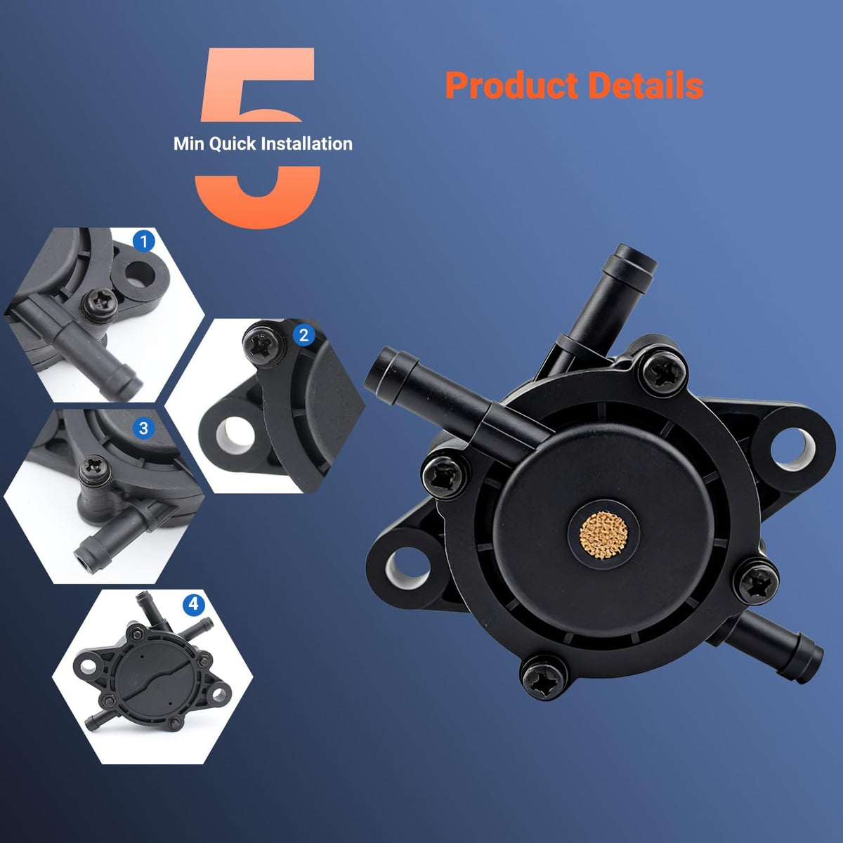 Universal Vacuum Fuel Pump Replacement for Toro Timecutter 136-7813 136-7818 139-060 127-9206
