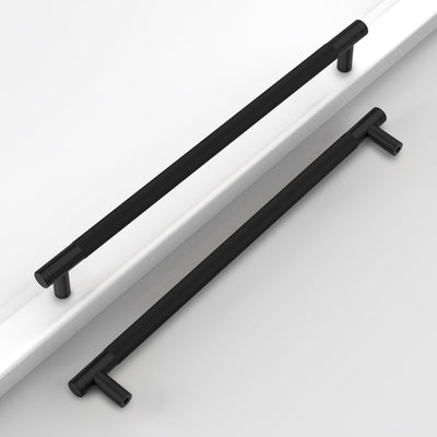 Matte Black Knurled Cabinet Handles Kitchen Pulls 10 Inch 10 Pack