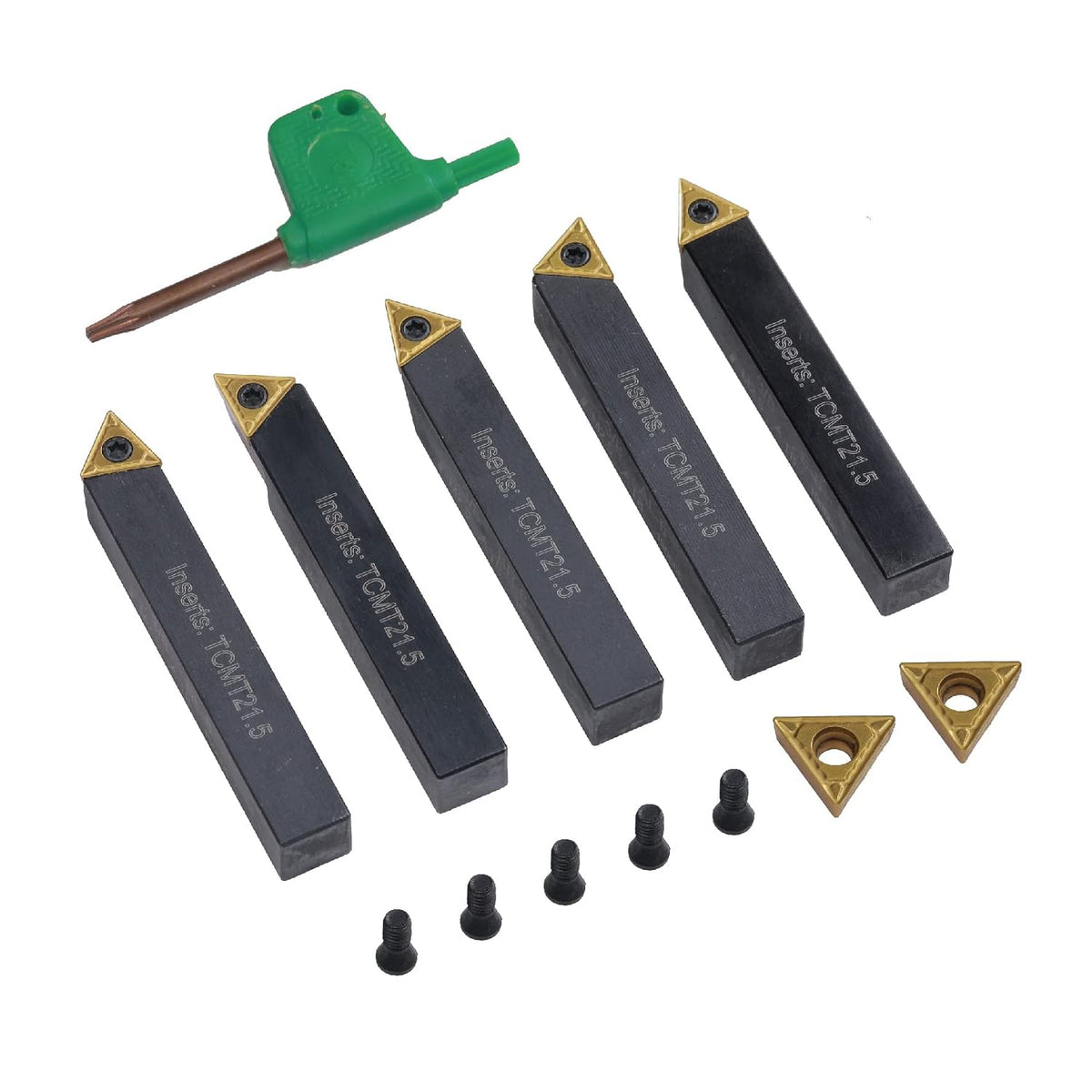 3/8" Carbide Turning Tool Set TCMT Inserts 5Pcs Metal Lathe
