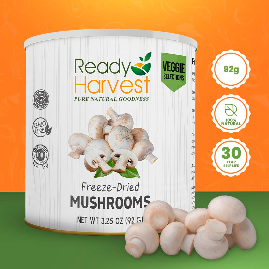 Freeze-Dried Mushroom for Emergency Food Supply | Camper Must-Haves Camping Essentials | Hurricane Preparedness