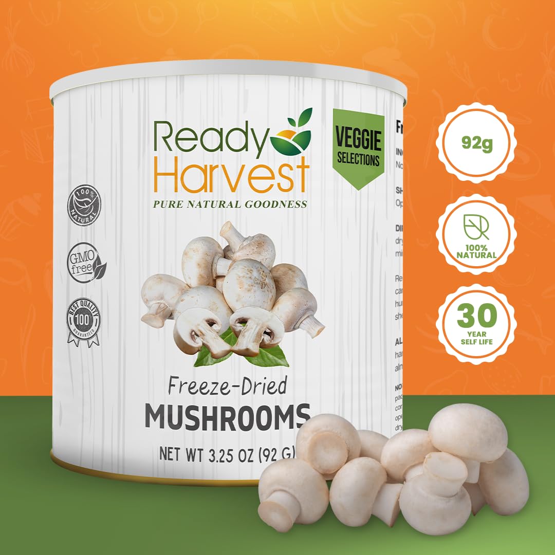 Freeze-Dried Mushroom for Emergency Food Supply | Camper Must-Haves Camping Essentials | Hurricane Preparedness