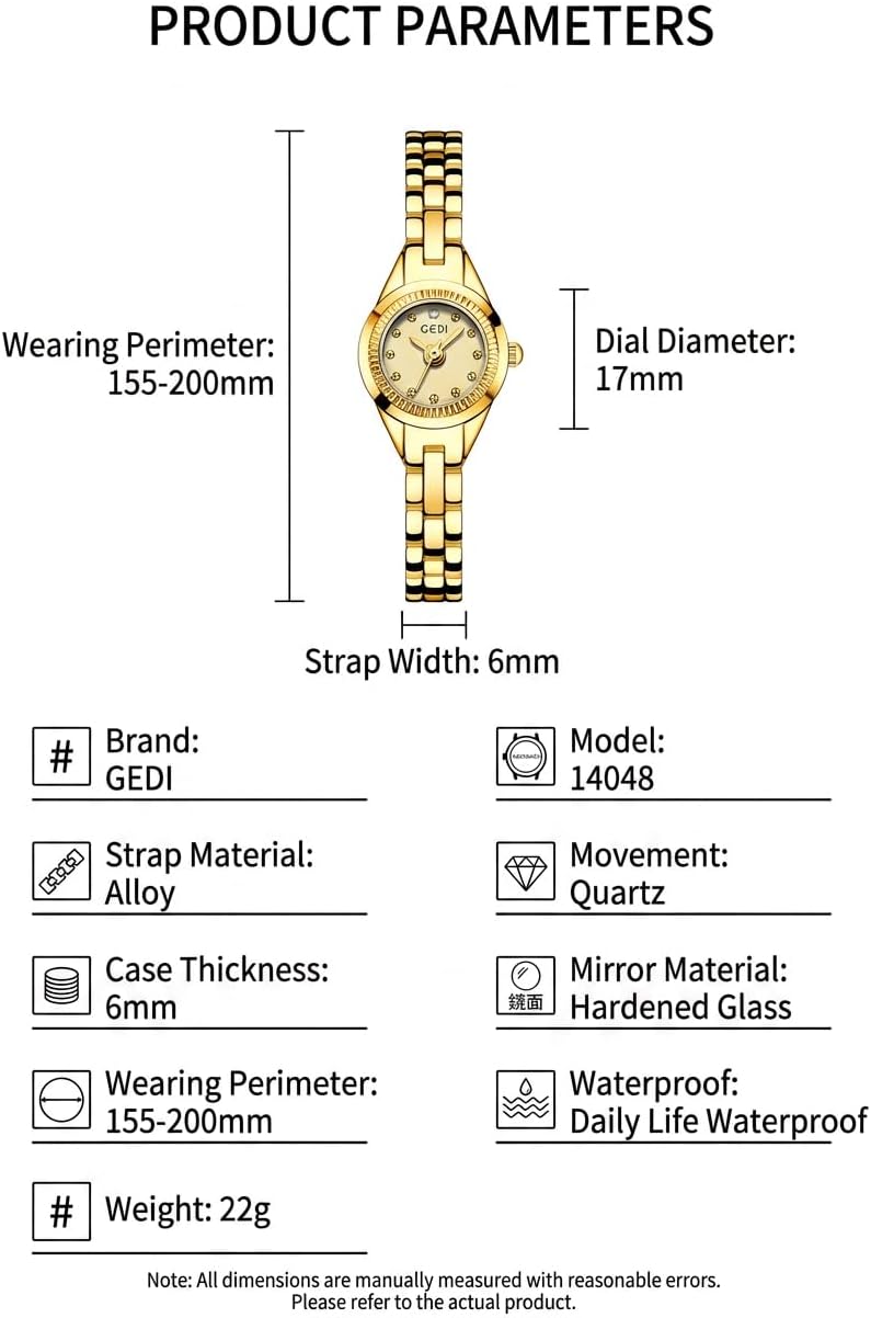 Women's Small Bracelet Watch, 17mm Crystal Dial Stainless Steel Band | 17mm petite dial, stainless steel bracelet