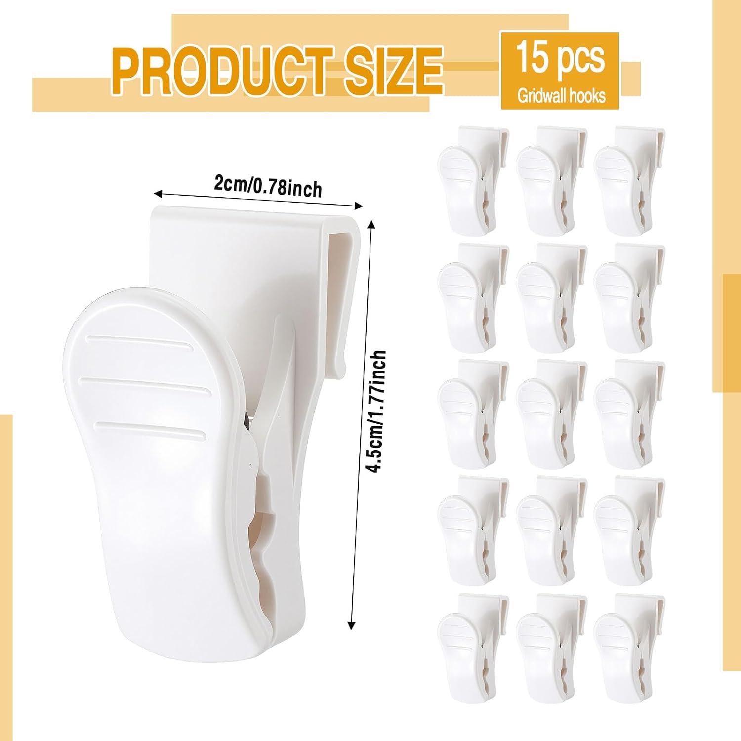 15 Pcs Gridwall Accessories Grid Wall Hooks Clips, Hanging Display Oil Painting Art Exhibition Sign Panel Wall Wire