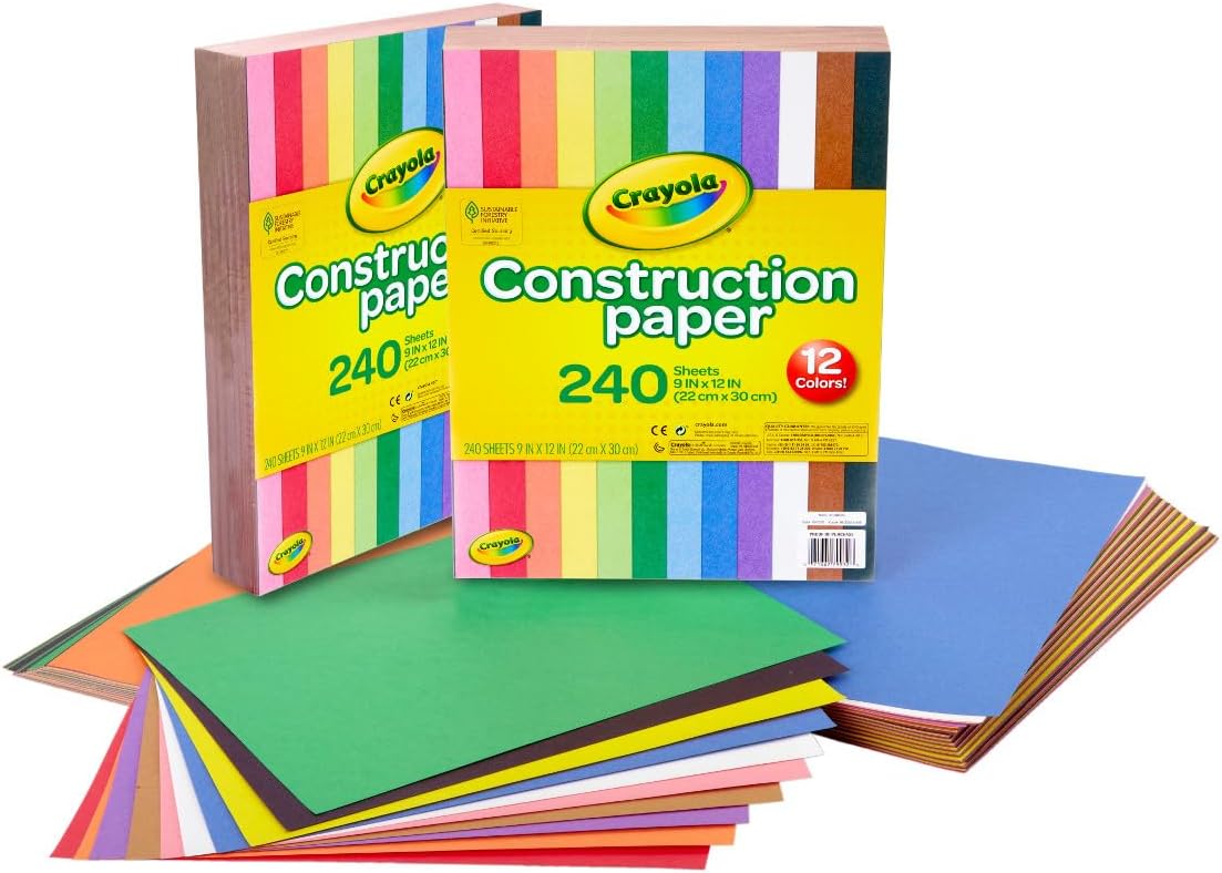 Construction Paper Bulk Pack (480 Sheets) – 10 Assorted Colors, 9x12, Teacher School Supplies & Classroom Must Haves