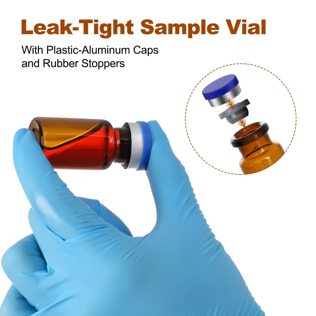 10ml Glass Vials, 100 Pcs Amber Lab Headspace Vial
