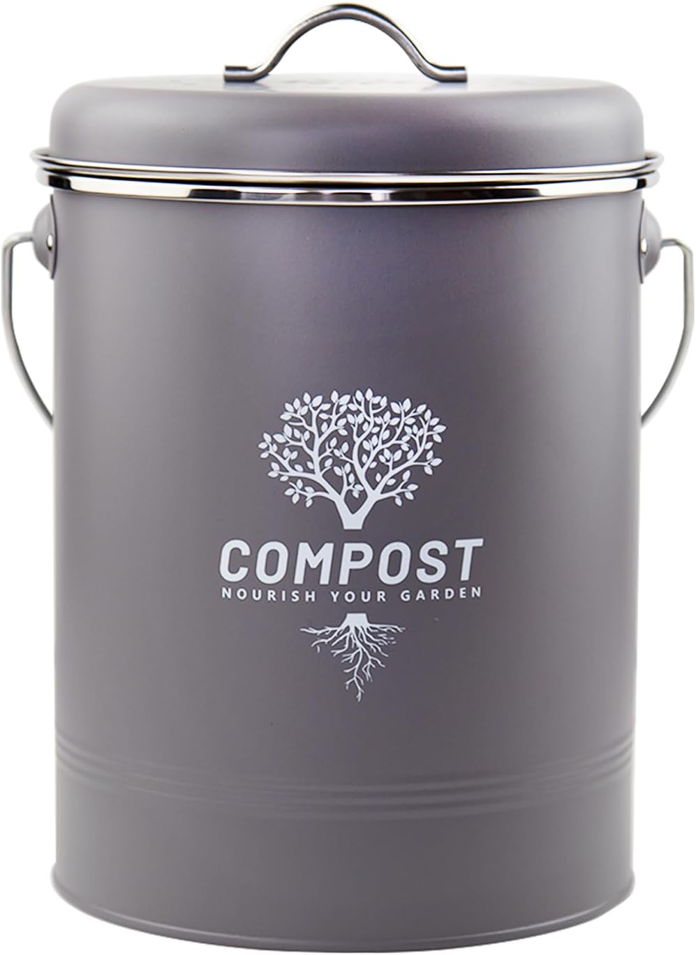 Kitchen Countertop Compost Bin, Odor Resistant Indoor Compost Bin with Lid and Charcoal Filter, Rust Resistant Coated