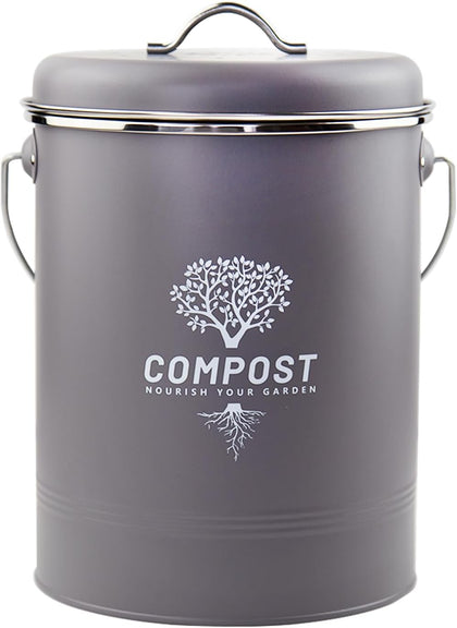 Kitchen Countertop Compost Bin, Odor Resistant Indoor Compost Bin with Lid and Charcoal Filter, Rust Resistant Coated