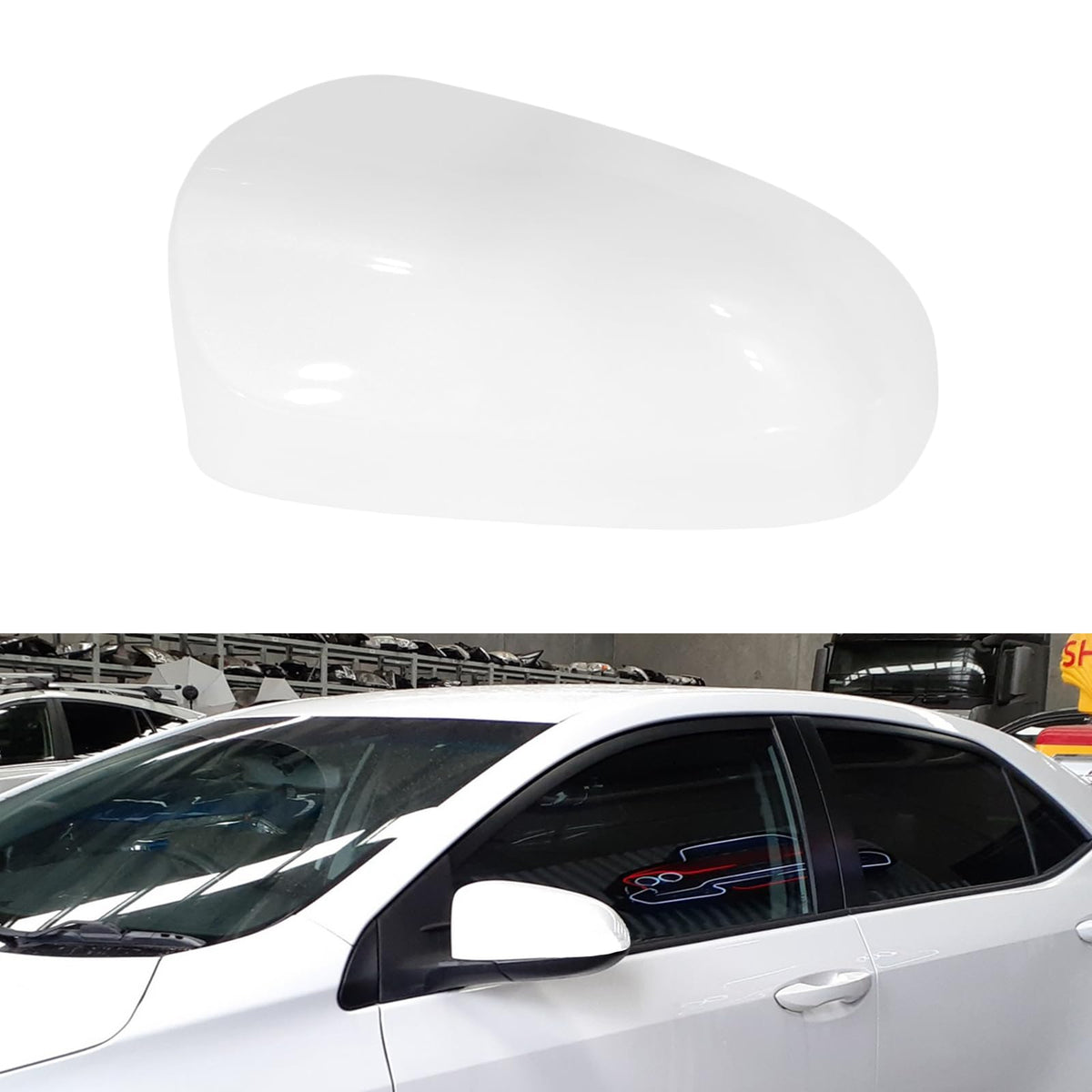 AUCERAMIC Driver Side Mirror Cap Cover Fit for Toyota Corolla 2014-2018