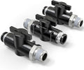 TAILONZ 6MM ODx1/8"NPT Push-to-Connect Fitting Ball Control Valve 3Pcs