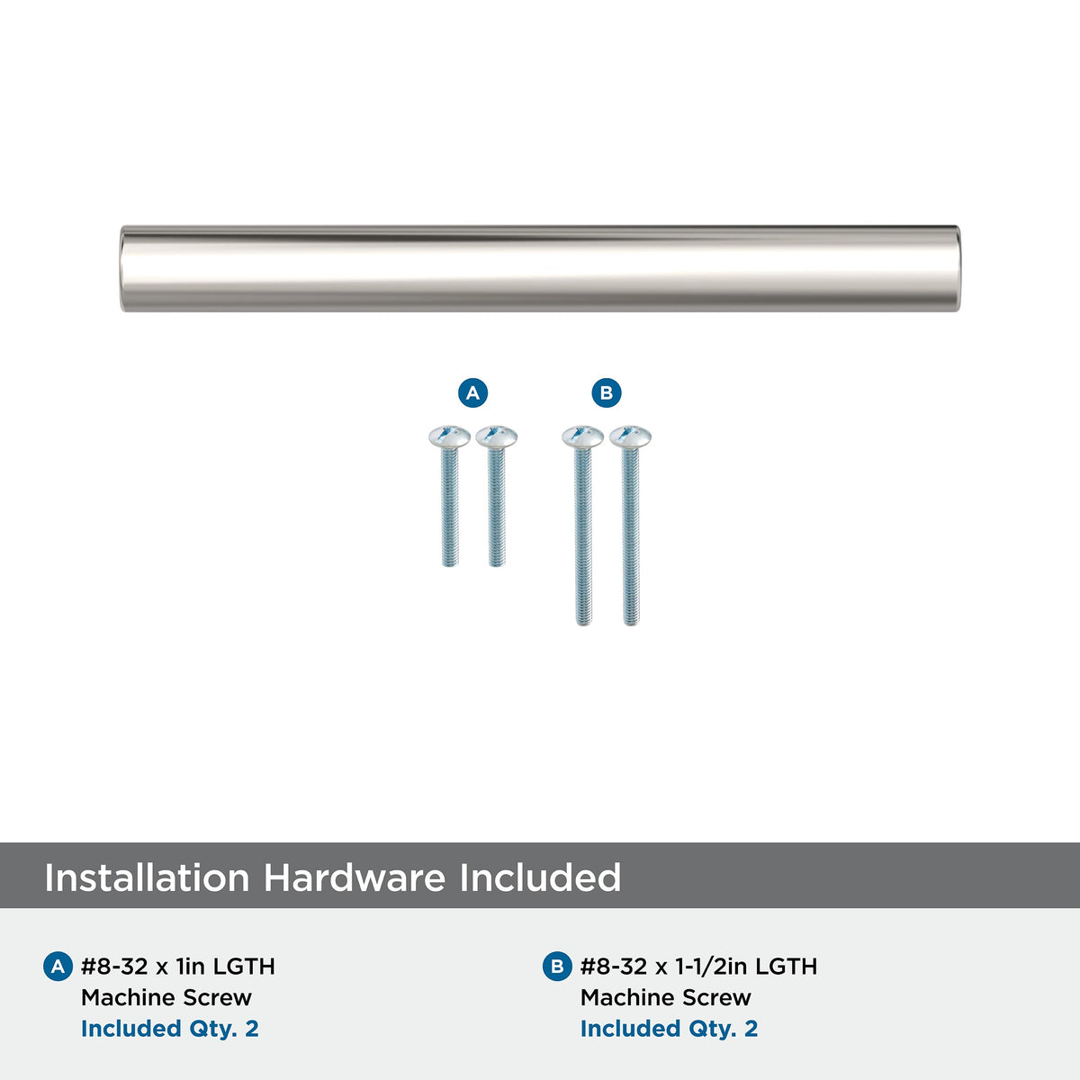 10 Pack 3-3/4" Versa Polished Nickel Drawer Pull