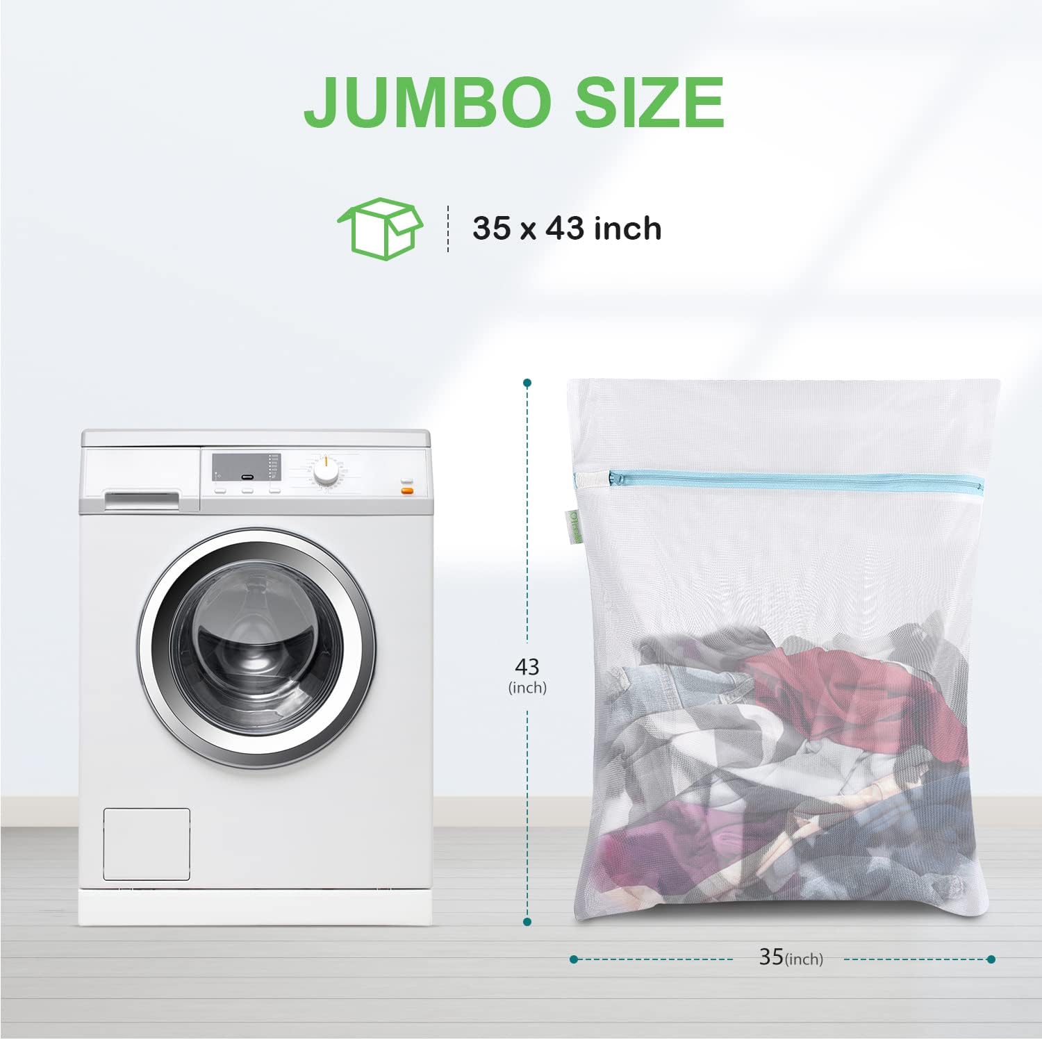 Large Mesh Washing Bag 43 x 35 Inch XXL Mesh Laundry Bag, Blue | Lingerie Bags for Laundry Large Washer Bag for
