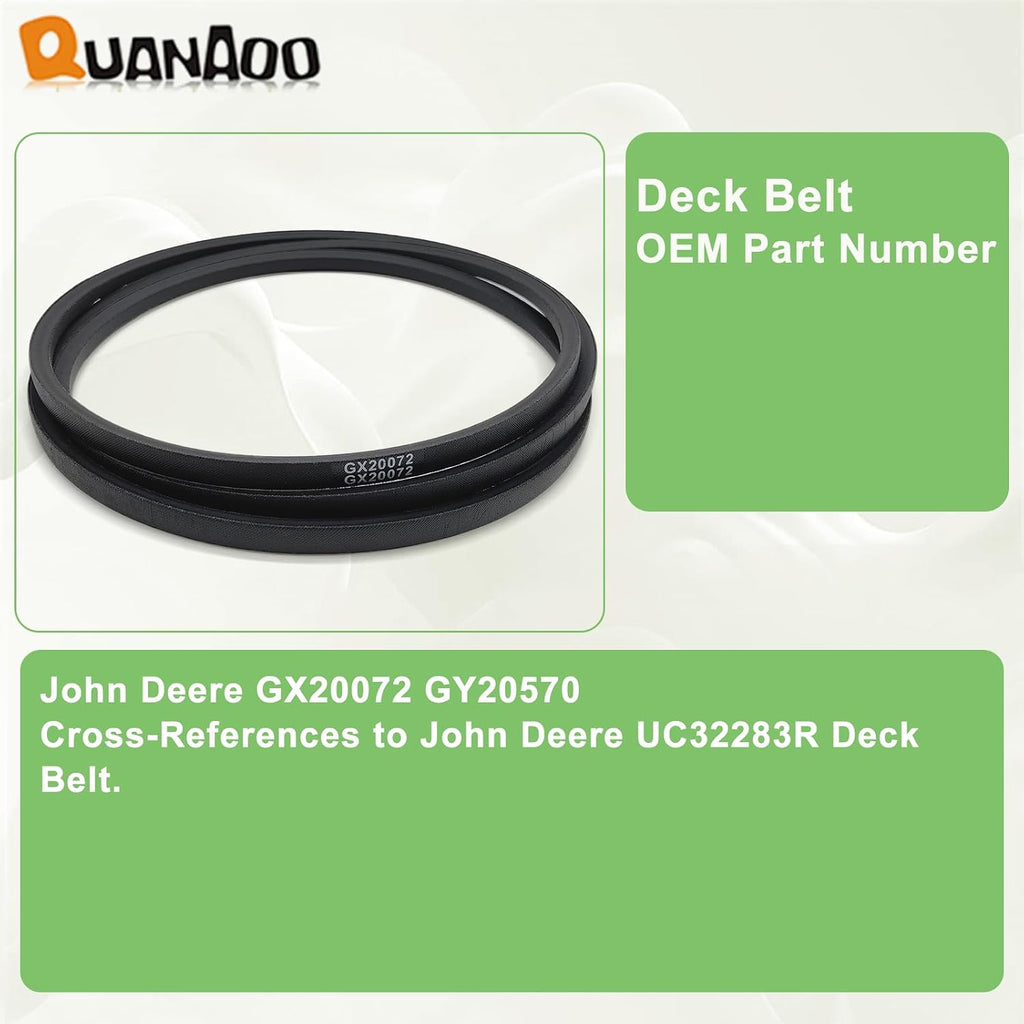 GX20072 Deck Belt 1/2" x 104" for John Deere D100 D105 D110 D125 D130 L100 L110 E100 E110 E120 E130 LA105 LA110 LA115 S100 GY20570 42in Riding Mower/Tractors Replace GY20570