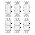 BAOMAIN Double Rocker Decorator Duplex Light Switch 15A 120V 6-Pack