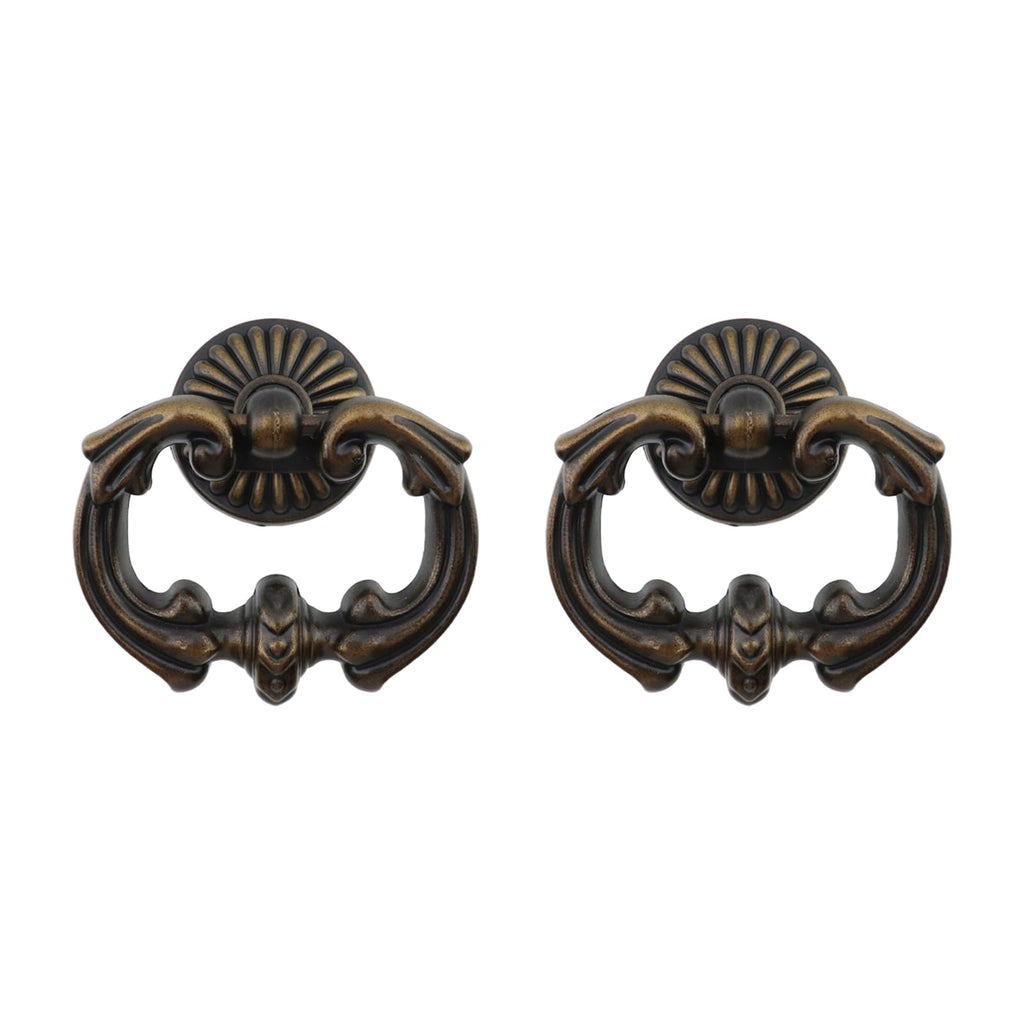2Pcs Vintage Antique Bronze Cabinet Pulls Single Hole Pull Ring