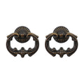 2Pcs Vintage Antique Bronze Cabinet Pulls Single Hole Pull Ring
