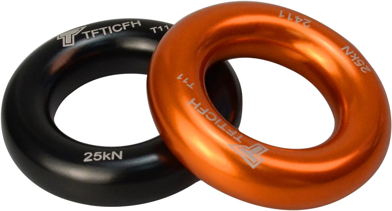 25kN Rappel Ring, Aluminum Climbing O-Ring, High Strength Durable Tension Ring for Rock Climbing Arborist Hammock
