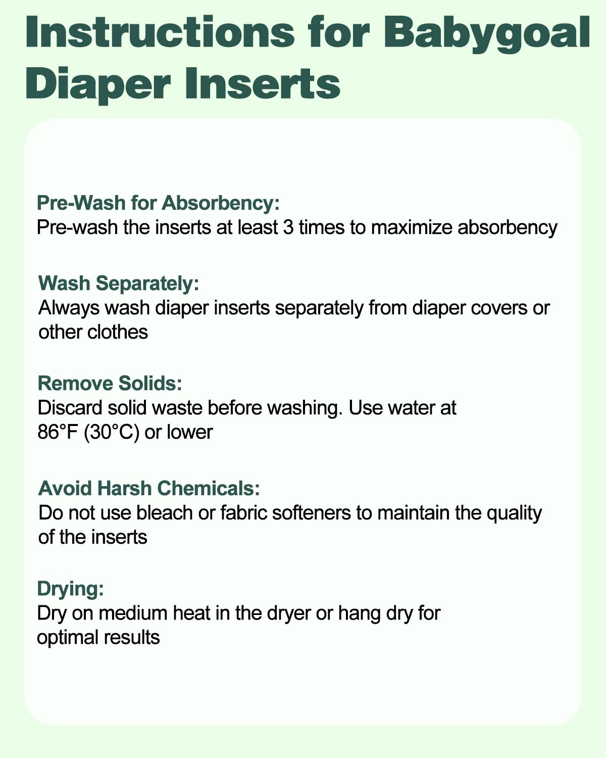 Baby 5-Layer Charcoal Rayon from Bamboo Reusable Liners for Cloth Diapers Nappies,Pack of 12 Inserts,12ZTN