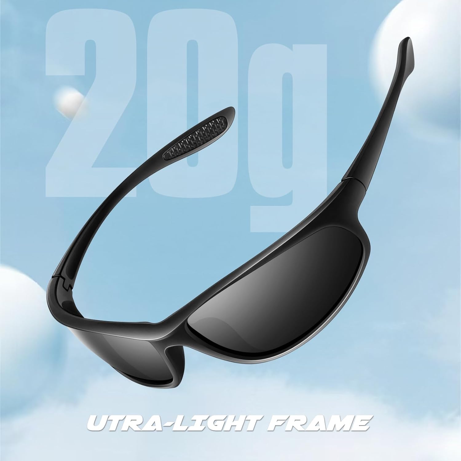 Polarized Sports Sunglasses Men Women,Wraparound UV400 Protection | Ultralight Sun Glasses for Driving Fishing