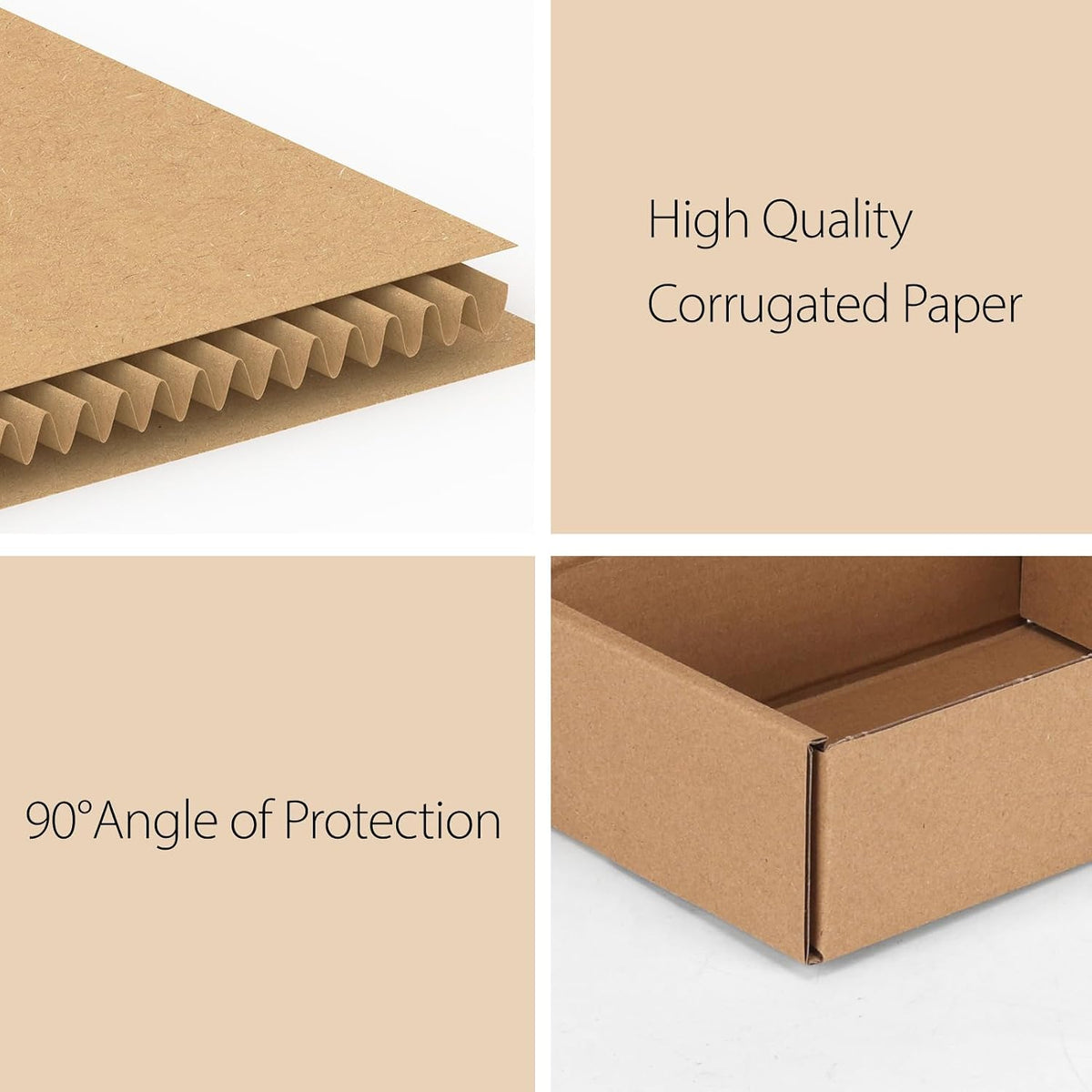 6x4x2 Small Shipping Boxes Set of 50, Brown Corrugated Cardboard Box for Packing, Mailing, Business