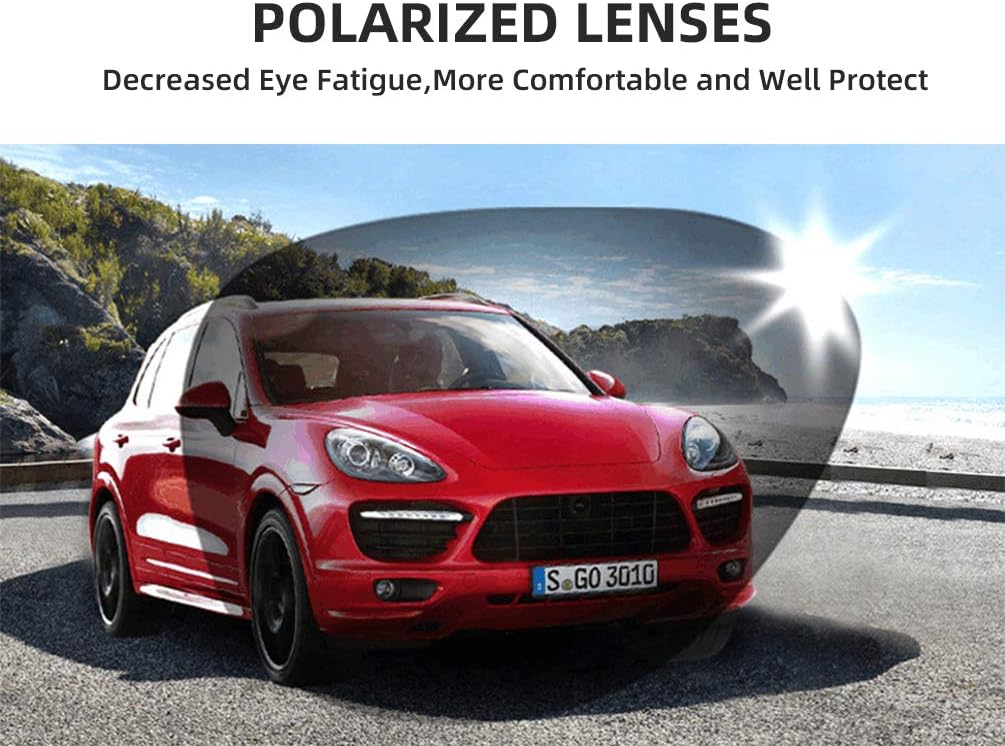 Polarized Cycling Glasses for Men, Sports Glasses with 5 Interchangeable Lens for Running, Pickleball, Baseball