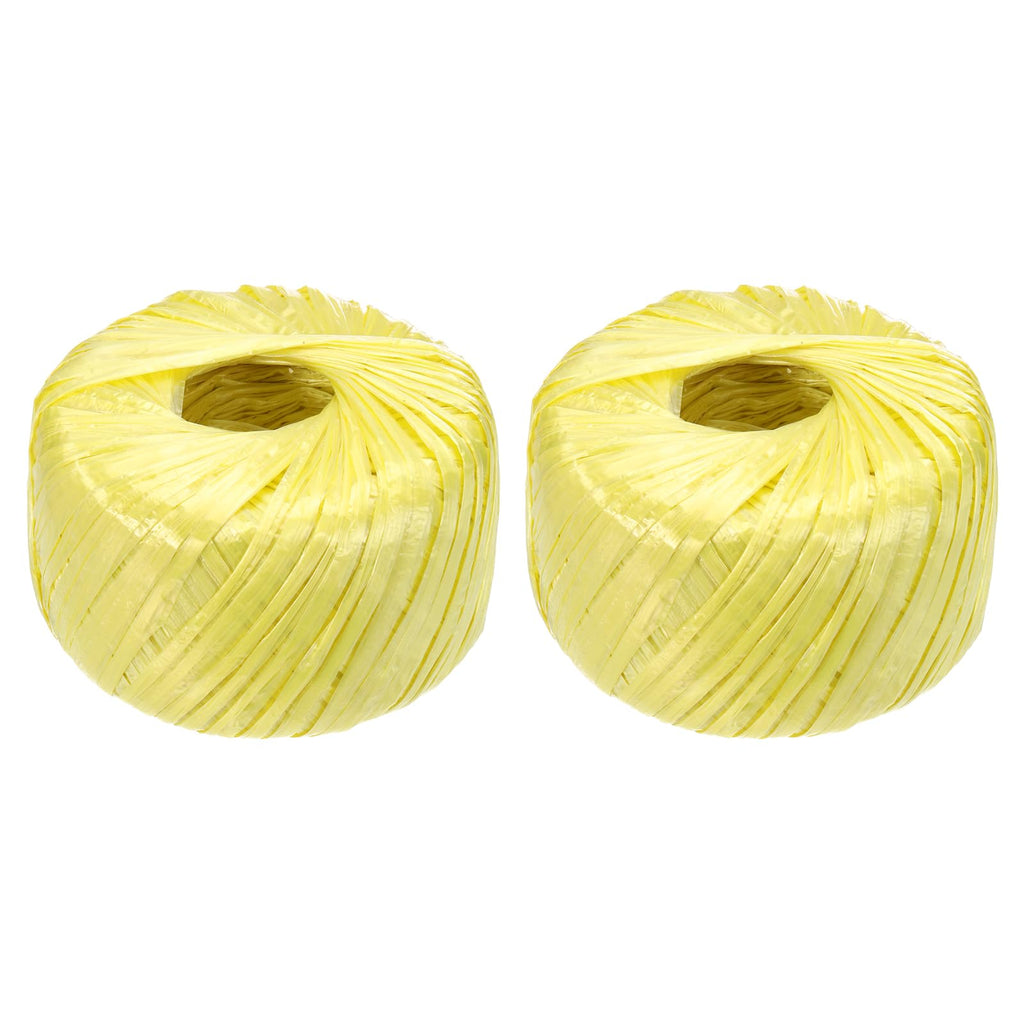 2Roll Polyester Nylon Plastic Rope Twine 100m/328ft Cord Yellow
