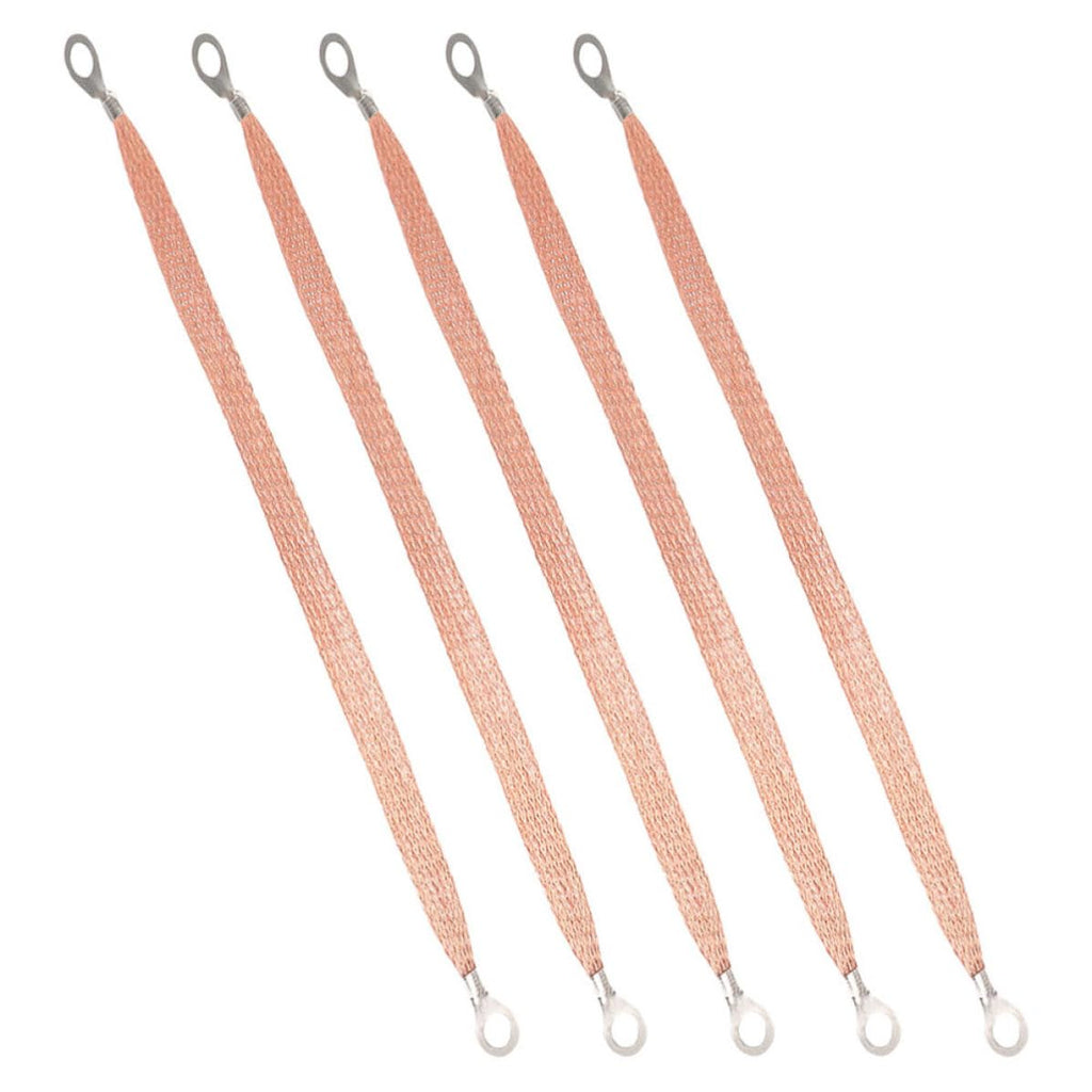 5pcs Ground Strap Copper Braided Battery Cable for Marine Bonding