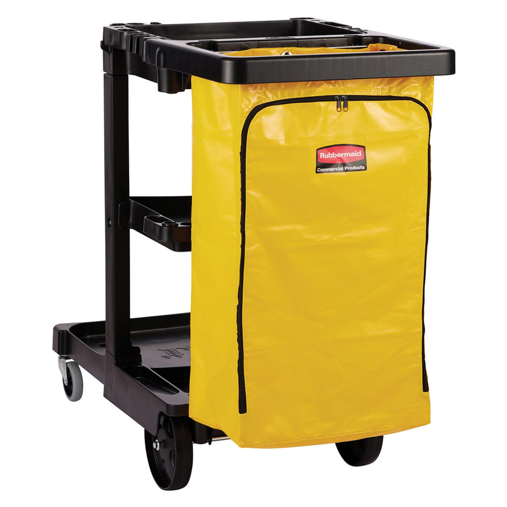 Janitorial 3-Shelf Cleaning Cart, Yellow
