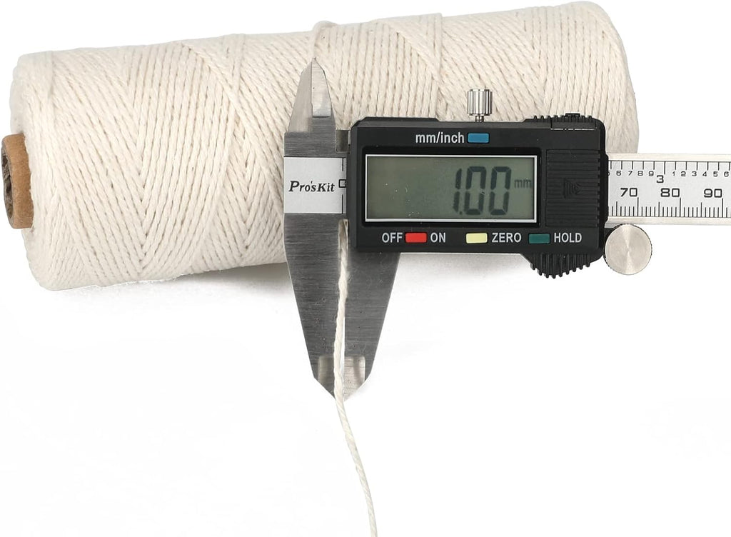 1MM White Cotton String, 656 Feet Bakers Twine for Craft
