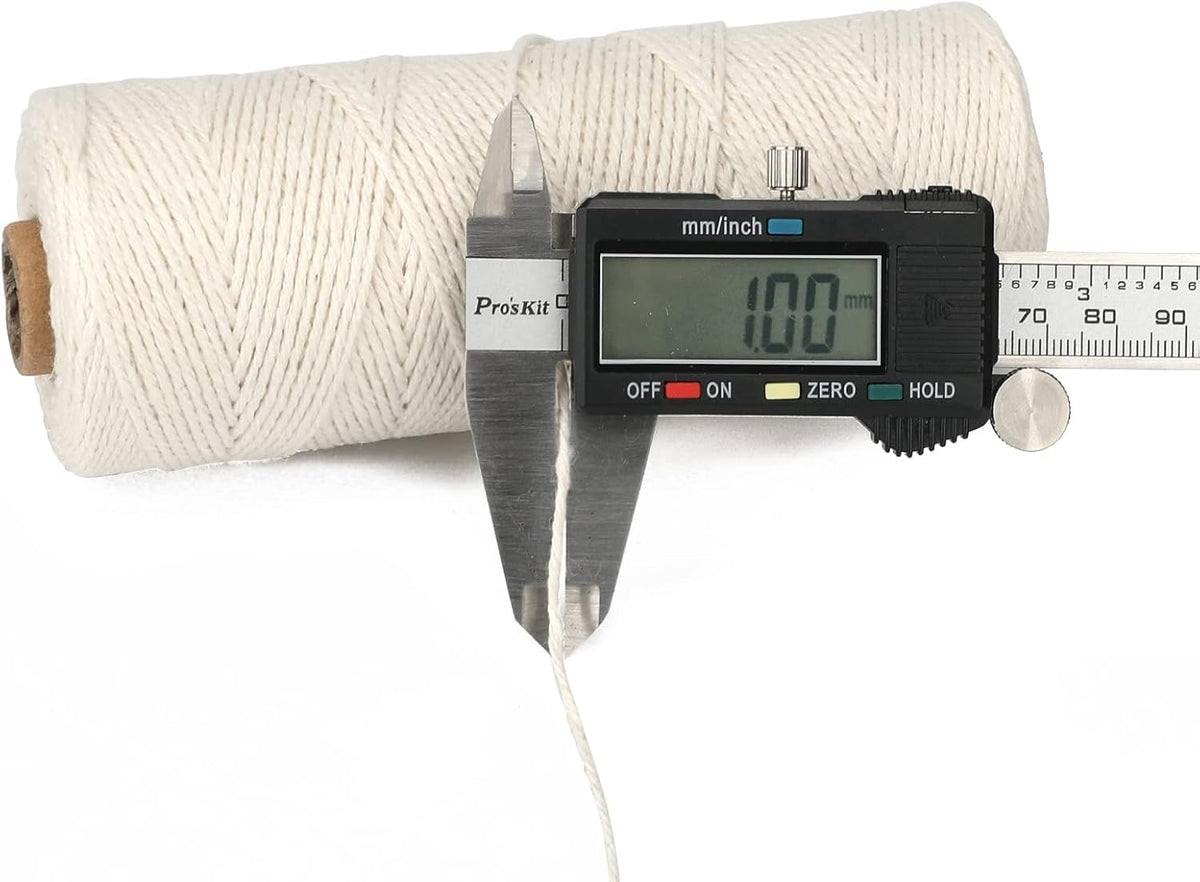 1MM White Cotton String, 656 Feet Bakers Twine for Craft