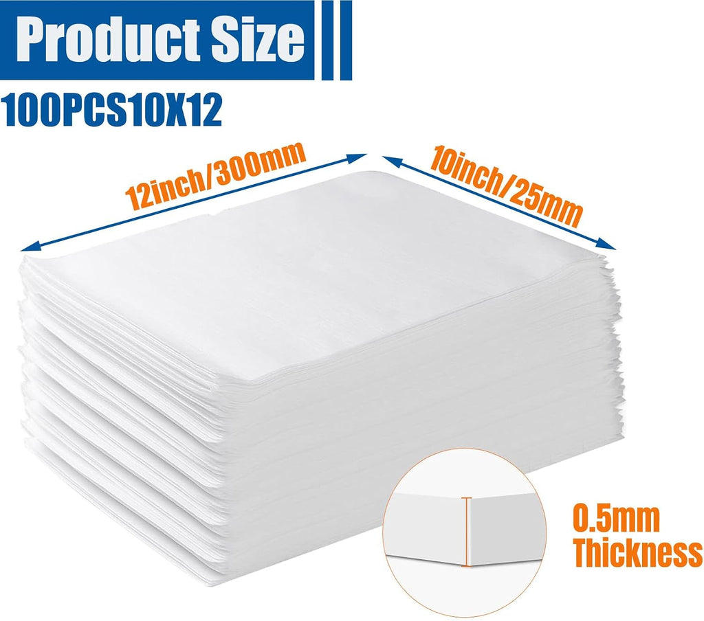 Cushion Foam Wrap Pouches for Moving(100 Pack 10"x12'')