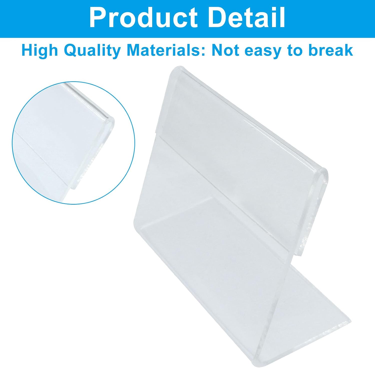 Clear Acrylic Sign Holder L Shaped, 2.36" x 1.57", 25 Pcs | Mini Display Holder, Plastic Table Counter Top Stand